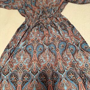 Boho Paisley Kaftan Maxi Dress NEW
